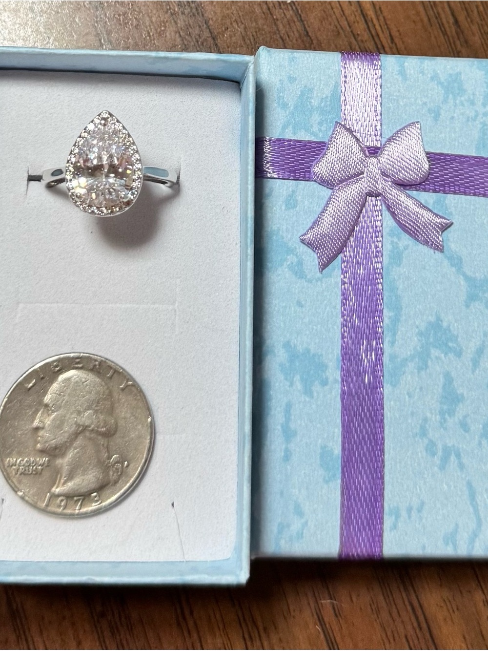 Pear shaped ring